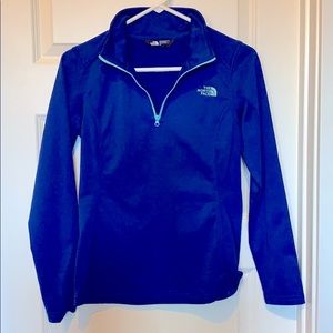 The North Face blue mid layer, half zip